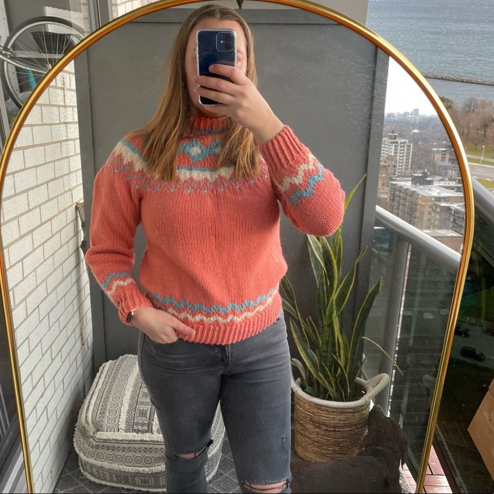 Handmade Knit Fairisle Fisherman Wool Sweater